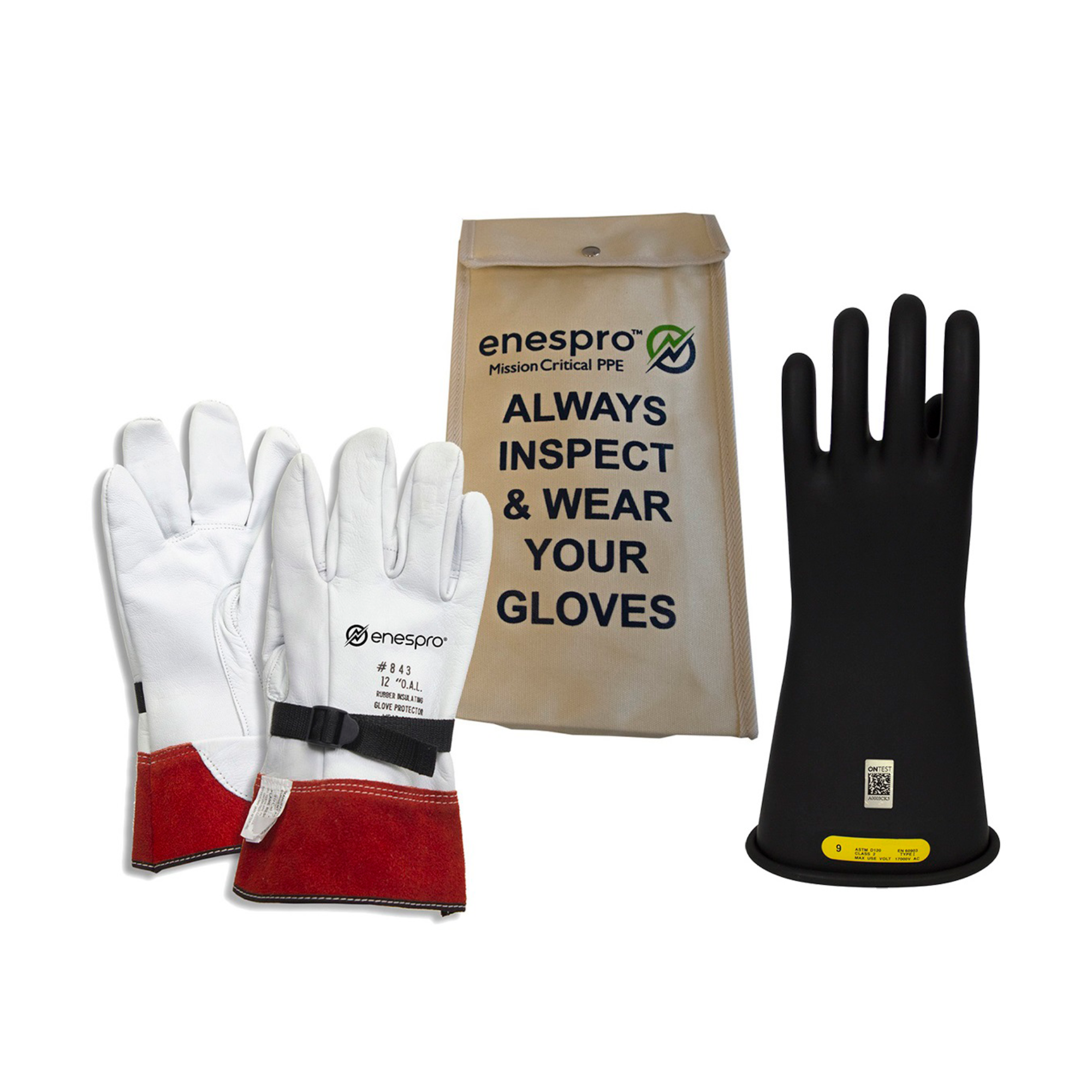 Enespro Class 2 Rubber Voltage Glove Kit from GME Supply